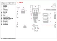 Toyota Corolla 2003-2008 Kompletná súprava interiéru BD Dash Trim Kit - 1 Toyota Corolla 2003-2008 Kompletná súprava interiéru BD Dash Trim Kit - 1