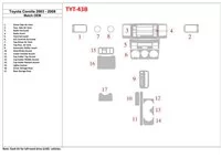 Toyota Corolla 2003-2008 OEM zhoda interiéru BD Dash ozdobná súprava - 1 Toyota Corolla 2003-2008 OEM zhoda interiéru BD Dash ozdobná súprava - 1