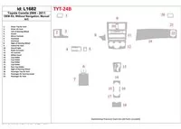Toyota Corolla 2009-UP OEM zhoda, bez NAVI Interiér BD Dash Trim Kit - 1