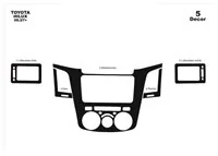 Toyota Hilux MK7 2004–2015 3D súprava obloženia palubnej dosky interiéru 5-dielna súprava obloženia palubnej dosky - 1