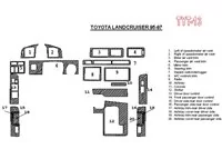 Toyota Land Cruiser 80 1995-1997 Kompletná sada, 20 dielov Súprava interiéru BD Dash Trim Kit - 2 Toyota Land Cruiser 80 1995-1997 Kompletná sada, 20 dielov Súprava interiéru BD Dash Trim Kit - 2