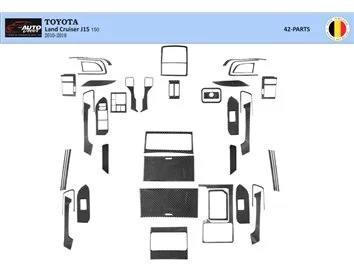 Súprava obloženia palubnej dosky Toyota Land Cruiser Prado 150 2009-2014 interiéru BD - 1