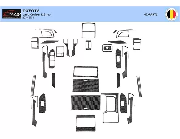 Súprava obloženia palubnej dosky Toyota Land Cruiser Prado 150 2009-2014 interiéru BD - 1