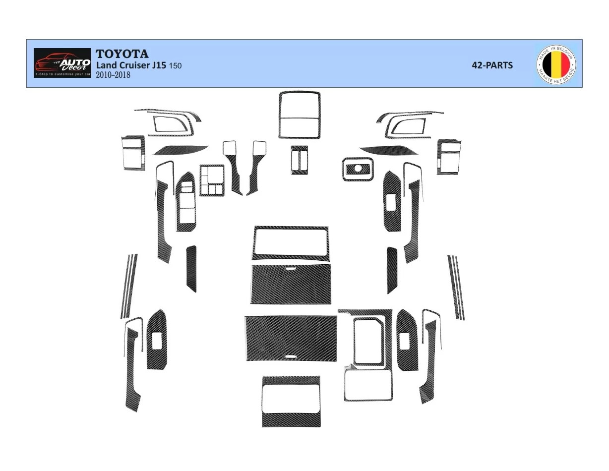 Súprava obloženia palubnej dosky Toyota Land Cruiser Prado 150 2009-2014 interiéru BD - 1