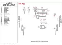 Kompletná sada Toyota Pius V 2012-UP, bez súpravy NAVI interiéru BD Dash Trim Kit - 1