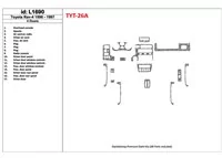 Toyota RAV-4 1996-1997 4 dvere, sada 17 dielov Interiér BD Dash Trim Kit - 1 Toyota RAV-4 1996-1997 4 dvere, sada 17 dielov Interiér BD Dash Trim Kit - 1