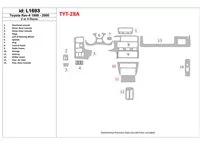 Toyota RAV-4 1998-2000 4 dvere, sada 20 dielov Interiér Súprava obloženia palubnej dosky BD - 1 Toyota RAV-4 1998-2000 4 dvere, sada 20 dielov Interiér Súprava obloženia palubnej dosky BD - 1