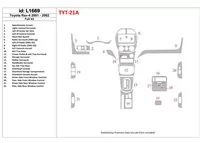 Toyota RAV-4 2001-2002 Kompletná súprava vnútorného obloženia palubnej dosky BD - 1 Toyota RAV-4 2001-2002 Kompletná súprava vnútorného obloženia palubnej dosky BD - 1