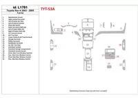 Toyota RAV-4 2003-2005 Kompletná súprava vnútorného obloženia palubnej dosky BD - 1 Toyota RAV-4 2003-2005 Kompletná súprava vnútorného obloženia palubnej dosky BD - 1