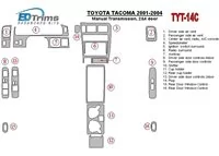 Toyota Tacoma 2000-2004 manuálna prevodovka, 2 a 4-dverový interiér BD Dash Trim Kit - 1