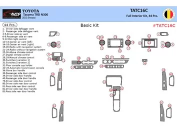 Toyota Tacoma DoubleCab 2016-2020 3D súprava obloženia palubnej dosky interiéru 44-dielna súprava obloženia palubnej dosky - 1