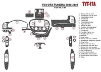 Toyota Tundra 2000-2002 4 dvere, kompletná sada, sada 27 dielov Interiér Súprava obloženia palubnej dosky BD - 1 Toyota Tundra 2000-2002 4 dvere, kompletná sada, sada 27 dielov Interiér Súprava obloženia palubnej dosky BD - 1