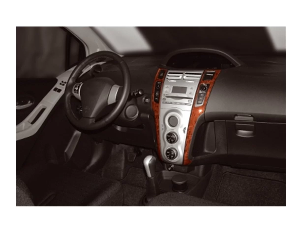 Toyota Yaris 12.05-12.09 3D súprava obloženia palubnej dosky interiéru 2-dielna súprava obloženia palubnej dosky - 1