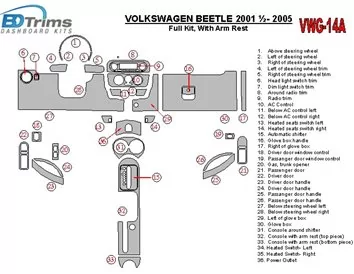 Volkswagen Beetle 2001-2005 Kompletná súprava interiéru BD Dash Trim Kit - 3