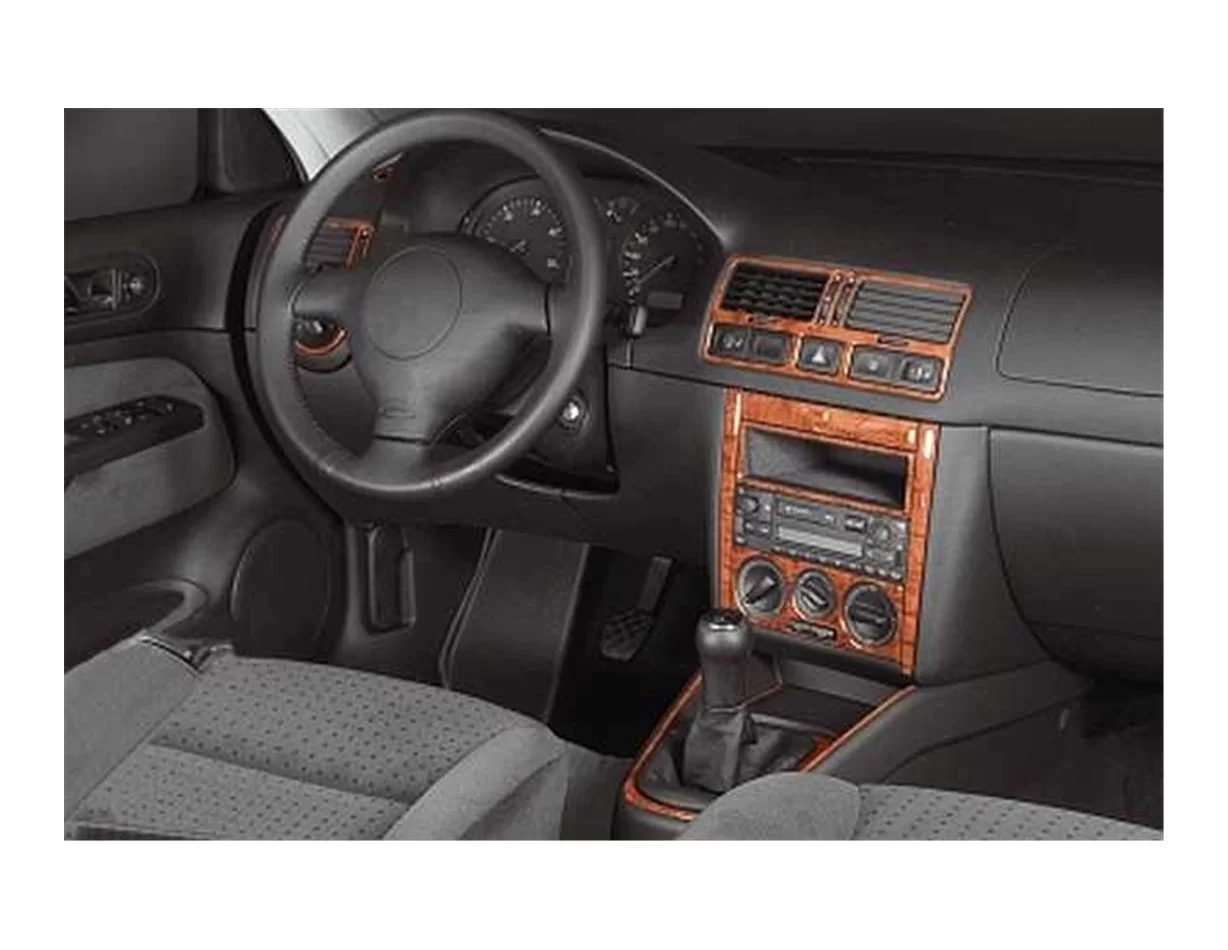 Volkswagen Bora 10.98-12.08 Súprava obloženia palubnej dosky 3D interiéru Dekorácia palubnej dosky 19 dielov - 1