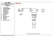 Volkswagen Cabrio 1994-2002 manuálna prevodovka, sada 18 dielov Interiér BD Dash Dem Kit Kit - 1
