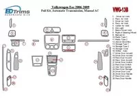 Volkswagen EOS 2006-2009 Kompletná sada, automatická prevodovka, interiér klimatizácie BD Dash Trim Kit - 2