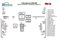 Kompletná súprava Volkswagen EOS 2006-UP, súprava obloženia interiéru automatickej prevodovky BD - 2
