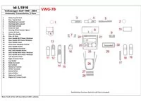 Volkswagen Golf 1999-2004 2 dvere, interiér automatickej prevodovky BD Dash Dem Kit - 1
