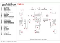 Volkswagen Golf 1999-2004 4 dvere, interiér automatickej prevodovky BD Dash Dem Kit - 1