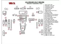Volkswagen Golf 1999-2004 4 dvere, interiér automatickej prevodovky BD Dash Dem Kit - 2