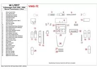 Volkswagen Golf 1999-2004 4 dvere, interiér manuálnej prevodovky BD Dash Dem Kit - 1