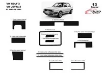 Volkswagen Golf II Jetta II 01.85-07.91 Súprava obloženia palubnej dosky 3D interiéru Dekorácia palubnej dosky 13 dielov - 2 Volkswagen Golf II Jetta II 01.85-07.91 Súprava obloženia palubnej dosky 3D interiéru Dekorácia palubnej dosky 13 dielov - 2