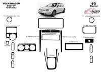 Volkswagen Golf IV 10.97-09.03 Súprava obloženia palubnej dosky interiéru 3D Dekor 19 dielov - 2 Volkswagen Golf IV 10.97-09.03 Súprava obloženia palubnej dosky interiéru 3D Dekor 19 dielov - 2