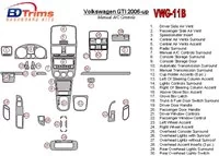 Volkswagen Golf V GTI 2006-UP Manuálna prevodovka Ovládanie klimatizácie v interiéri BD Dash Trim Kit - 2