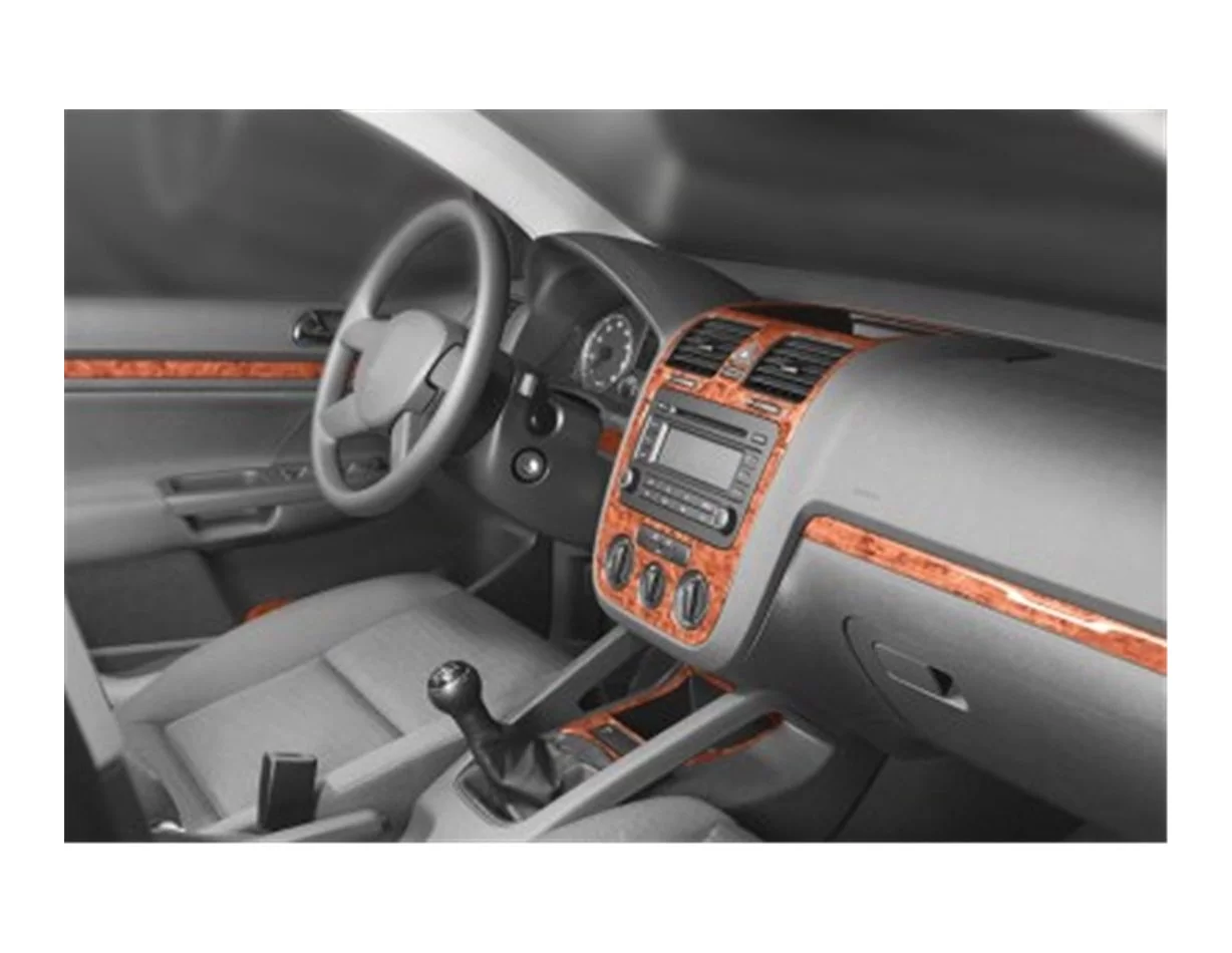 Volkswagen Golf V Jetta 10.03-10.08 Súprava obloženia palubnej dosky interiéru 3D Dekor na palubnú dosku 16 dielov - 1