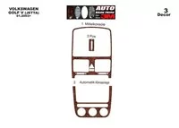 Volkswagen Golf V Jetta 10.03-10.08 automatická AC 3D Súprava obloženia palubnej dosky interiéru Dekorácia palubnej dosky 3 diel