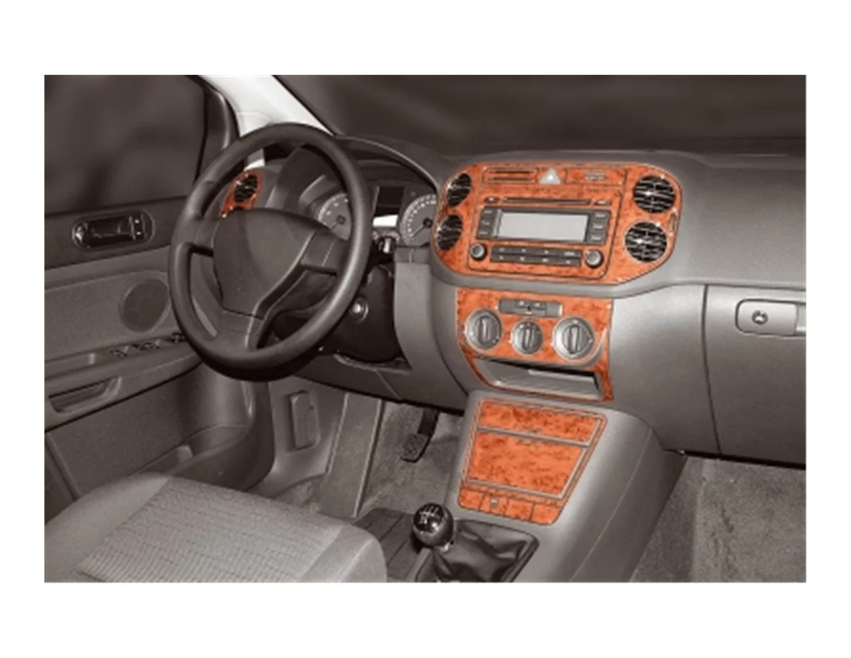 Volkswagen Golf VI Plus 09.2008 Súprava obloženia palubnej dosky 3D interiéru Dekorácia palubnej dosky 19 dielov - 1