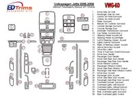 Volkswagen Jetta 2005-2009 Manuálna prevodovka, Klimatizácia interiéru BD Dash Trim Kit - 2 Volkswagen Jetta 2005-2009 Manuálna prevodovka, Klimatizácia interiéru BD Dash Trim Kit - 2