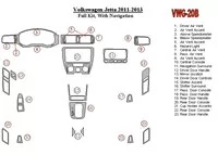 Kompletná súprava Volkswagen Jetta 2011-UP s vnútornou súpravou NAVI BD Dash Trim Kit - 2 Kompletná súprava Volkswagen Jetta 2011-UP s vnútornou súpravou NAVI BD Dash Trim Kit - 2