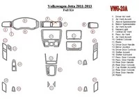 Kompletná súprava Volkswagen Jetta 2011-UP, bez súpravy NAVI interiéru BD Dash Trim Kit - 2 Kompletná súprava Volkswagen Jetta 2011-UP, bez súpravy NAVI interiéru BD Dash Trim Kit - 2