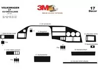 Volkswagen LT 03.95-03.06 Súprava obloženia palubnej dosky interiéru 3D Dekor 17 dielov - 2