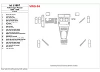 Volkswagen Passat 1998-1999 Kompletná sada, sada 24 dielov Interiér BD Dash Trim Kit - 1