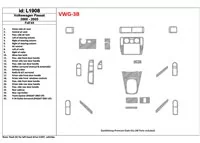 Volkswagen Passat 2000-2005 Kompletná sada, sada 24 dielov Interiér BD Dash Trim Kit - 1