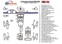 Kompletná súprava Volkswagen Passat 2006-2009, súprava automatickej regulácie klimatizácie interiéru BD Dash Trim Kit - 2