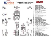 Volkswagen Passat 2006-2009 Ovládanie AC manuálnej prevodovky, základná súprava interiéru BD Dash Dem Kit - 2