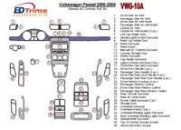 Volkswagen Passat 2006-2009 Ovládanie AC manuálnej prevodovky, kompletná súprava interiéru BD Dash Trim Kit - 2