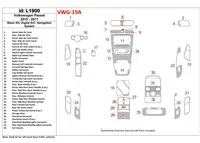 Základná sada Volkswagen Passat 2010-UP, Automatická klimatizácia, Navigačný systém Interiér BD Dash Trim Kit - 1