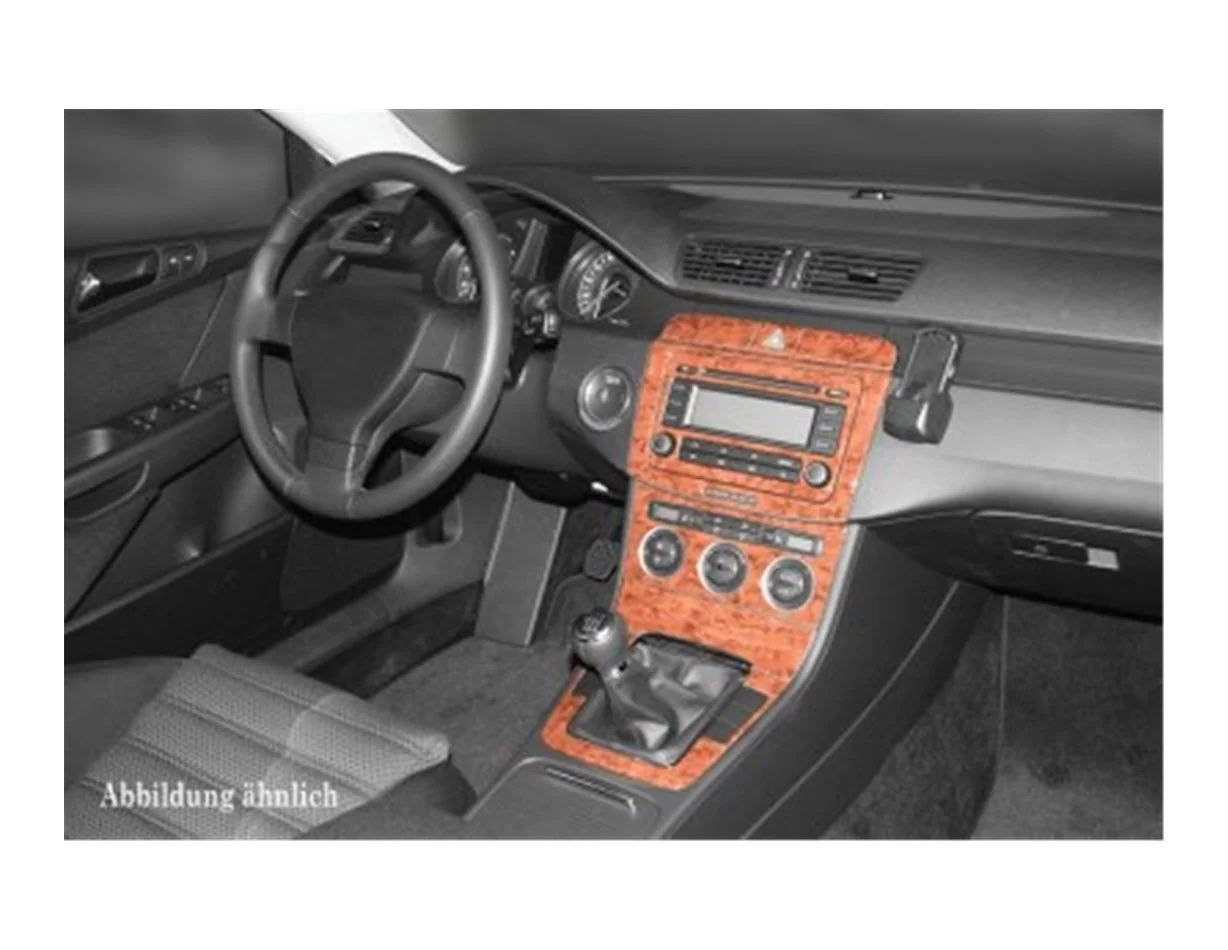 Volkswagen Passat B6 02.05 09.10 Súprava obloženia palubnej dosky 3D interiéru Dekorácia palubnej dosky 18 dielov - 1