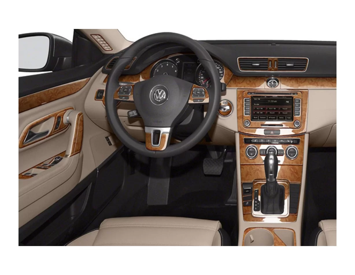 Volkswagen Passat B7 2012-2015 Súprava obloženia palubnej dosky interiéru 3D Dekor na palubnú dosku 45 dielov - 1