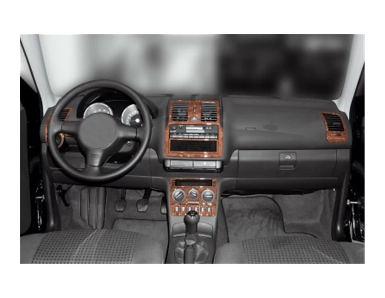 Volkswagen Polo 6N2 10.99-08 01 Súprava obloženia palubnej dosky interiéru 3D Obloženie palubnej dosky Dekor 16 dielov - 1