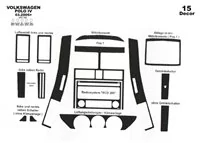 Volkswagen Polo 9N3 03.05-08.09 3D Súprava obloženia palubnej dosky interiéru Dekorácia palubnej dosky 15 dielov - 2