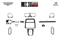Volkswagen Scirocco 01.2013 Súprava obloženia palubnej dosky 3D interiéru Dekorácia palubnej dosky 16 dielov - 2