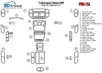 Volkswagen Tiguan 2009-2009 Kompletná sada, manuálna prevodovka AC interiér BD Dash Dekor Kit - 2