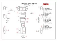 Kompletná súprava Volkswagen Tiguan 2010-UP, súprava obloženia palubnej dosky v interiéri automatického ovládania AC BD - 2