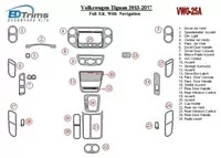 Kompletná súprava Volkswagen Tiguan 2013-UP s vnútornou súpravou NAVI BD Dash Trim Kit - 2